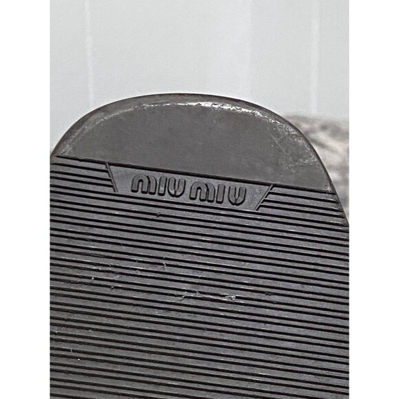 Miu Miu Croc-Embossed Knee-High boots in brown and Tan Leather Size 34.5 - Picture 9 of 9